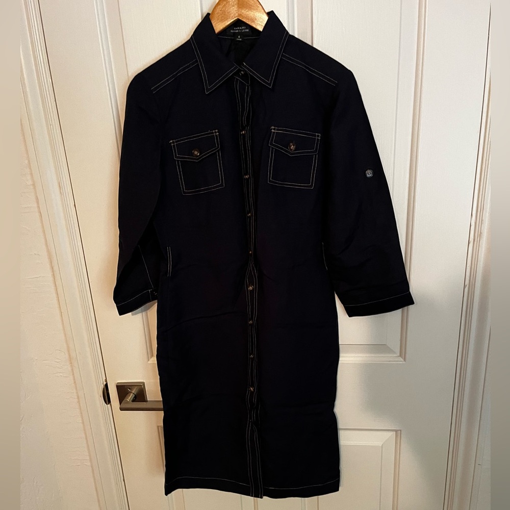 Tahari Arthur S. Levine Denim Navy Women Dress Sz6